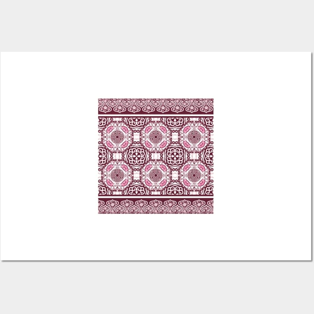 Rich blush pink ornamental design Wall Art by hamptonstyle